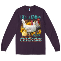 Plum Western Life Is Better With Chickens Long Sleeve Tee - LillyAllenDesigns