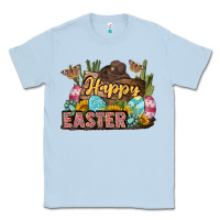 Dusty Blue Happy Easter Classic Tee - LillyAllenDesigns