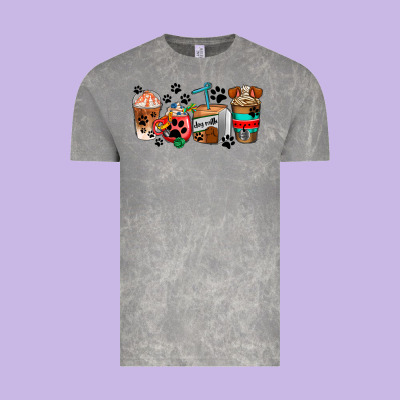 Dogs Coffee Cups Vintage Tee Designed By Adodesignshop