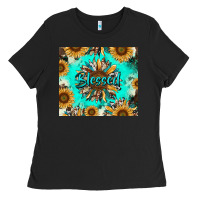 Black blessed sunflowers Ladies Tee - RanaPortraitStore