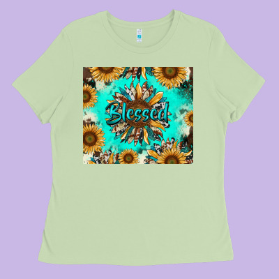 Ladies Tee blessed sunflowers