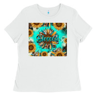 White blessed sunflowers Ladies Tee - RanaPortraitStore