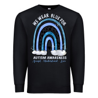 Black we wear blue for autism awareness accept understan Premium Sweatshirt - Artiststas