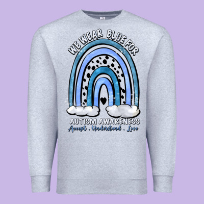 We Wear Blue For Autism Awareness Accept Understan Premium Sweatshirt Designed By Artiststas
