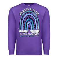 Purple we wear blue for autism awareness accept understan Premium Sweatshirt - Artiststas