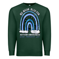 Sports Green we wear blue for autism awareness accept understan Premium Sweatshirt - Artiststas