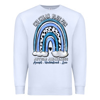 White we wear blue for autism awareness accept understan Premium Sweatshirt - Artiststas