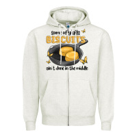 Oatmeal Heather some of yalls biscuits aint done in the middle Zipper Hoodie - MaliasSmallBusiness