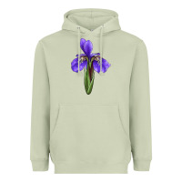 Matcha Iris Flower Heavyweight Hoodie - LillyAllenDesigns