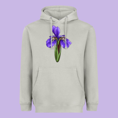 Iris Flower Heavyweight Hoodie Designed By Lillyallendesigns