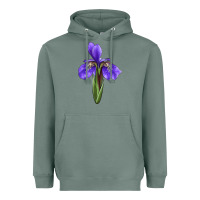 Sage Iris Flower Heavyweight Hoodie - LillyAllenDesigns
