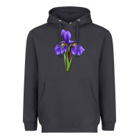 Smoke Iris Flower Heavyweight Hoodie - LillyAllenDesigns