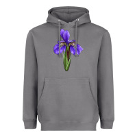 Storm Iris Flower Heavyweight Hoodie - LillyAllenDesigns