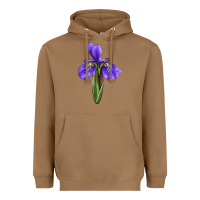 Toasted Coconut Iris Flower Heavyweight Hoodie - LillyAllenDesigns