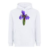 White Iris Flower Heavyweight Hoodie - LillyAllenDesigns
