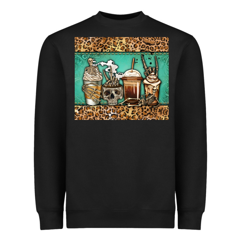 Skeleton Coffee Cups Heavyweight Sweatshirt by Jasminsmagicworld | Teevron