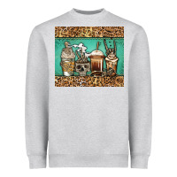 Heather Grey skeleton coffee cups Heavyweight Sweatshirt - Jasminsmagicworld