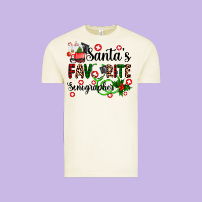 Santa's Favorite Sonographer Vintage Tee Designed By Adodesignshop