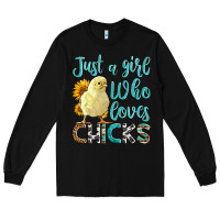Black Western Just A Girl Who loves Chicks Long Sleeve Tee - LillyAllenDesigns