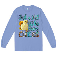 Colony Blue Western Just A Girl Who loves Chicks Long Sleeve Tee - LillyAllenDesigns