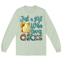 Matcha Western Just A Girl Who loves Chicks Long Sleeve Tee - LillyAllenDesigns
