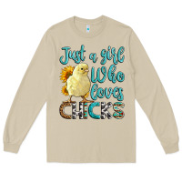 Mushroom Western Just A Girl Who loves Chicks Long Sleeve Tee - LillyAllenDesigns