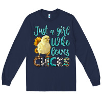 Navy Western Just A Girl Who loves Chicks Long Sleeve Tee - LillyAllenDesigns
