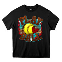 Black play ball softball Heavy Core Tee - texasbilliewilder