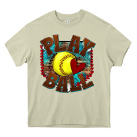 Mossy play ball softball Heavy Core Tee - texasbilliewilder