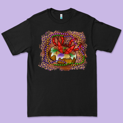 Premium Tee Mardi gras king cake crawfish