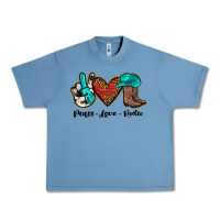 Pebble Blue peace love rodeo Urban Heavy Tee - JahusDesignShop