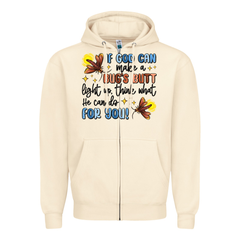 If God Can Make A Bug's Butt Light Up Zipper Hoodie by MaliasSmallBusiness | Teevron
