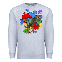 Heather Grey autism t rex Premium Sweatshirt - Artiststas