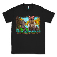 Black mama bear sees all with sunflowers Classic Tee - Artiststas
