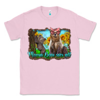 Bubblegum Pink mama bear sees all with sunflowers Classic Tee - Artiststas