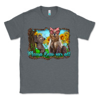 Charcoal Heather mama bear sees all with sunflowers Classic Tee - Artiststas