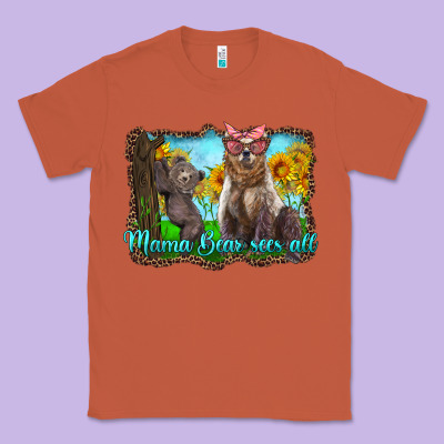 Mama Bear Sees All With Sunflowers Classic Tee Designed By Artiststas