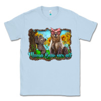 Dusty Blue mama bear sees all with sunflowers Classic Tee - Artiststas