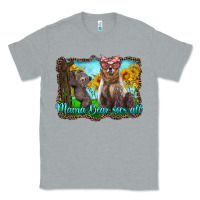 Heather Grey mama bear sees all with sunflowers Classic Tee - Artiststas