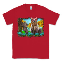 Red mama bear sees all with sunflowers Classic Tee - Artiststas