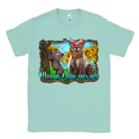 Seafoam mama bear sees all with sunflowers Classic Tee - Artiststas