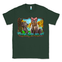 Sports Green mama bear sees all with sunflowers Classic Tee - Artiststas