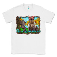 White mama bear sees all with sunflowers Classic Tee - Artiststas