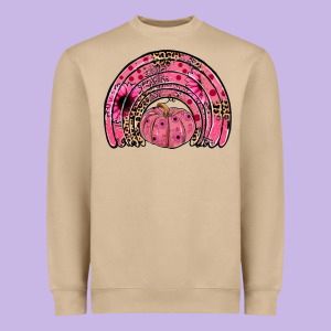 Pumpkin Ribbon Rainbow Heavyweight Sweatshirt Designed By Jahusdesignshop