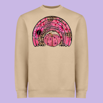 Pumpkin Ribbon Rainbow Heavyweight Sweatshirt Designed By Jahusdesignshop