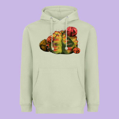 Gymnocalycium Variegated Cactus Heavyweight Hoodie Designed By Lillyallendesigns