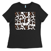 Black cowhide pattern Ladies Tee - RanaPortraitStore