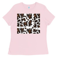 Bubblegum Pink cowhide pattern Ladies Tee - RanaPortraitStore