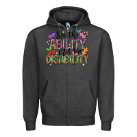 Charcoal Heather See the ability not the disability Zipper Hoodie - NancyCooperArtShop