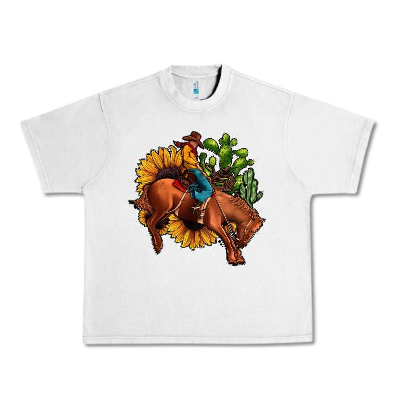 Rodeo Cowboy Sunflower Cactus Urban Heavy Tee by JahusDesignShop | Teevron